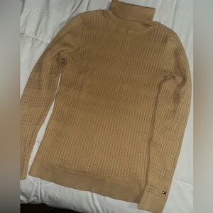 Tommy Hilfiger Women’s Tan Turtleneck Knit Sweater